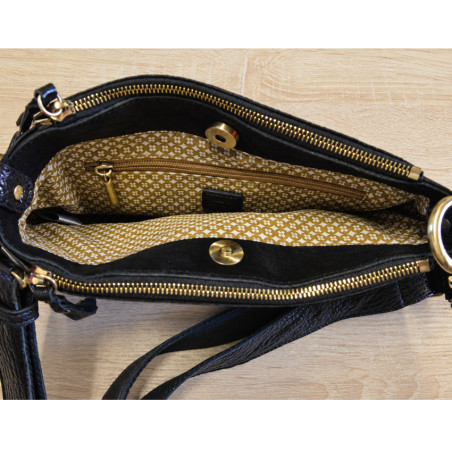 Mila Louise Noeli XS E1 Petit Sac Besace En Cuir Grainé Noir