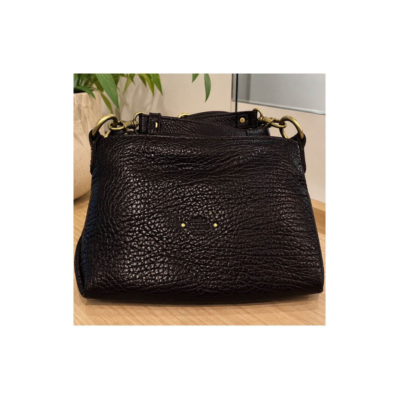 Mila Louise Noeli XS E1 Petit Sac Besace En Cuir Grainé Brun