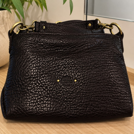 Mila Louise Noeli XS E1 Small Crossbody Bag in Grained Brown Leather