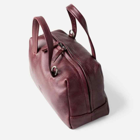 Biba Meredith Bowling Bag and Shoulder Bag in Leather MED1L Bordeaux