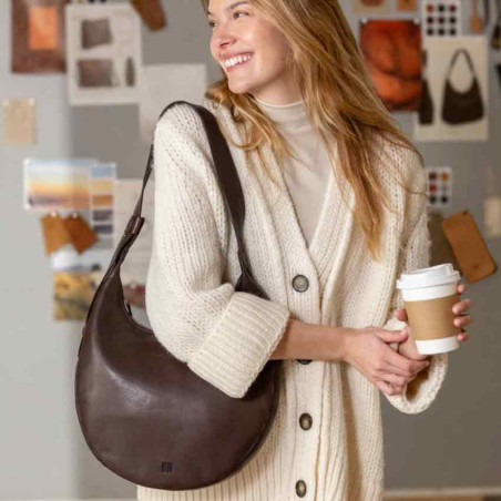 Biba Ludlow Shoulder Bag in Washed Leather LUW1L Leather