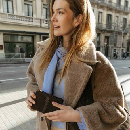 Biba Narrows  Portefeuille En Cuir NAW4L Marron Oscuro