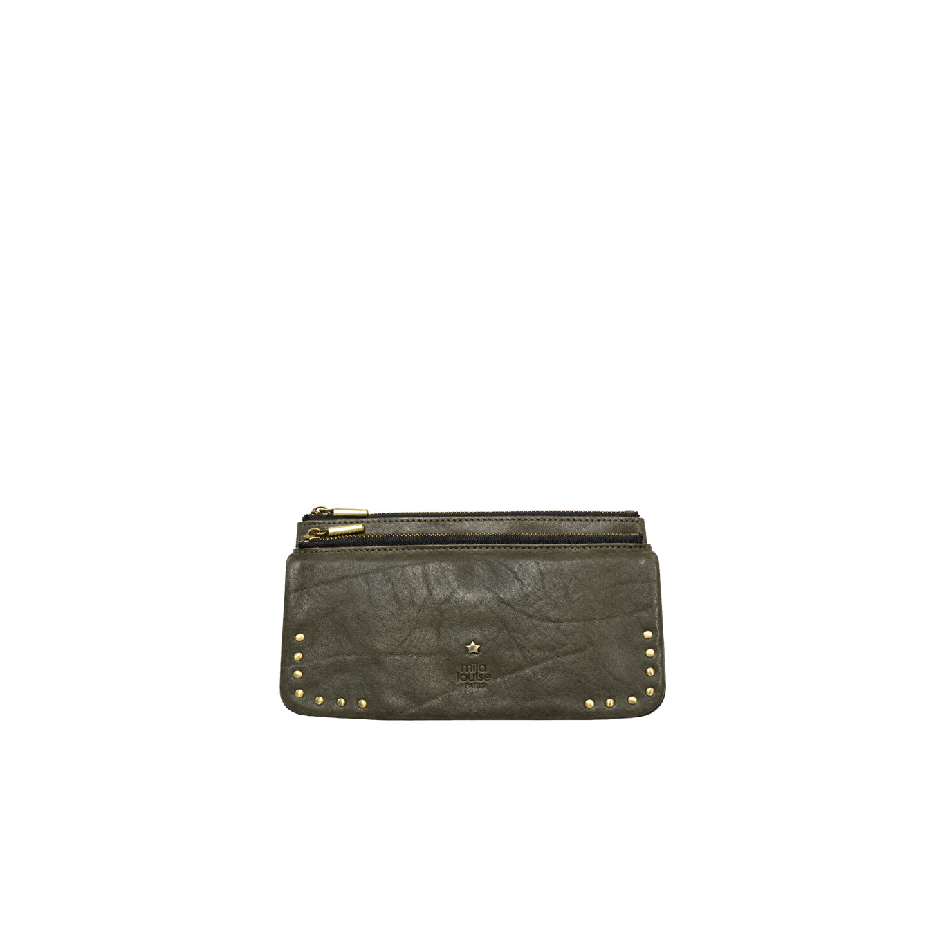 Mila Louise Odie L CC CL Portefeuille En Cuir De Vachette Kaki