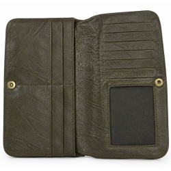 Mila Louise Odie L CC CL Wallet in Saddle Leather Khaki