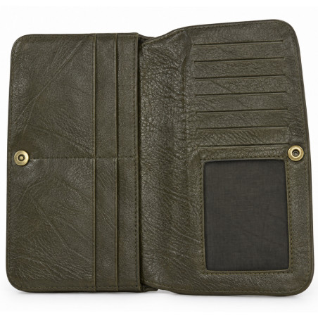Mila Louise Odie L CC CL Wallet in Saddle Leather Khaki