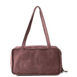 Biba New Blaine Shoulder Bag in Velvet Leather NEL1L Bordeaux