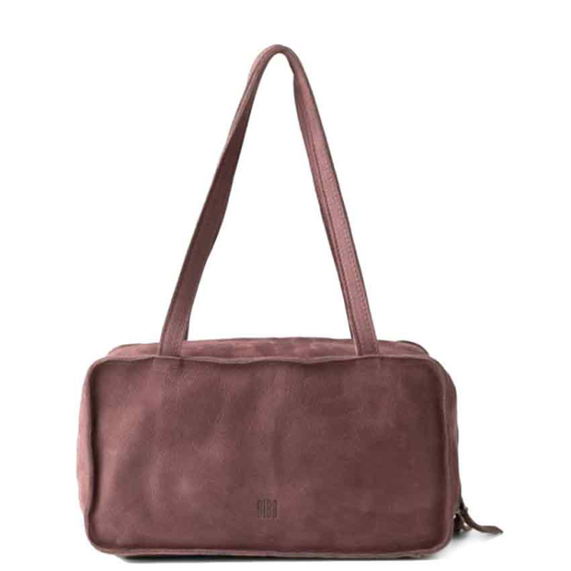 Biba New Blaine Shoulder Bag in Velvet Leather NEL1L Bordeaux