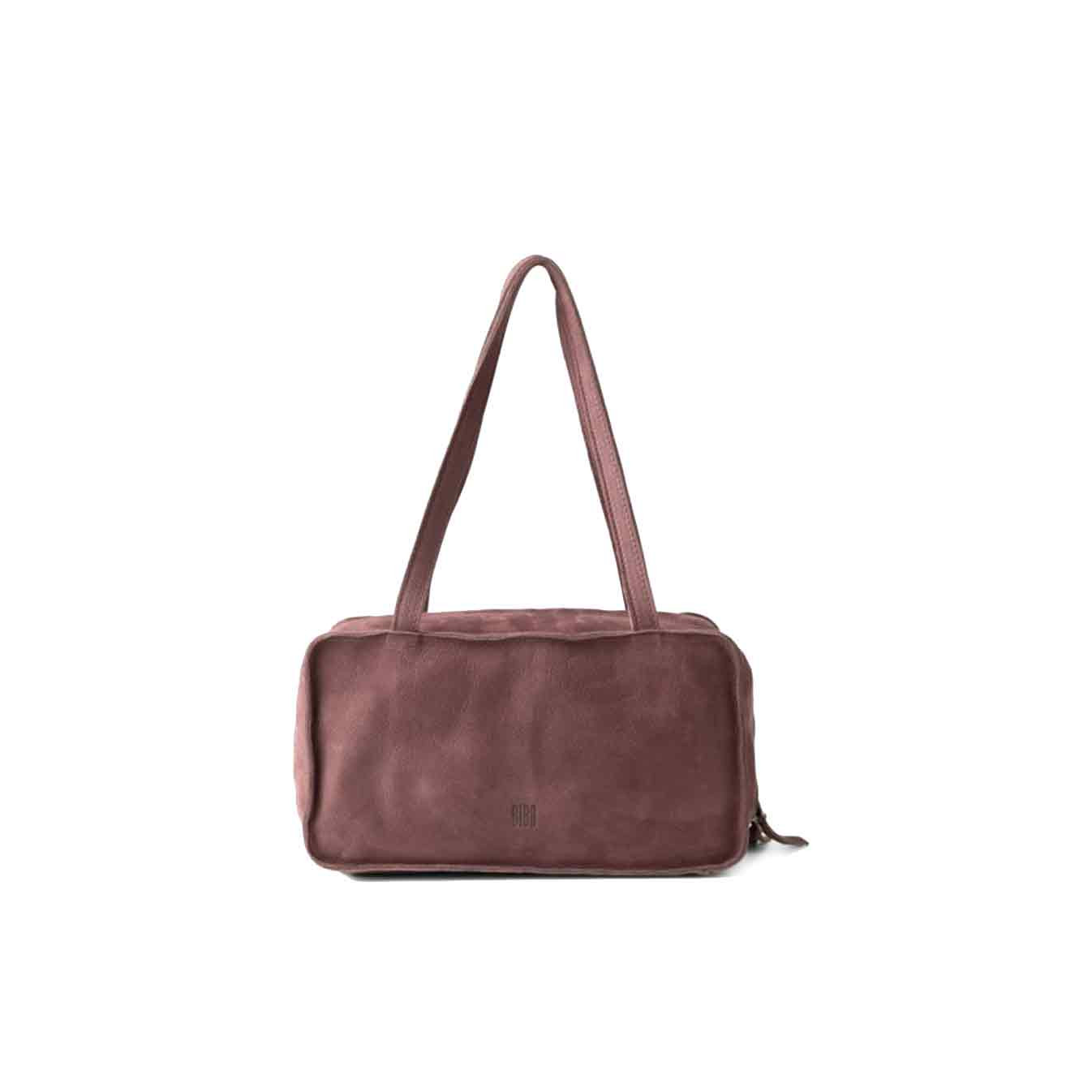 Biba New Blaine Shoulder Bag in Velvet Leather NEL1L Bordeaux