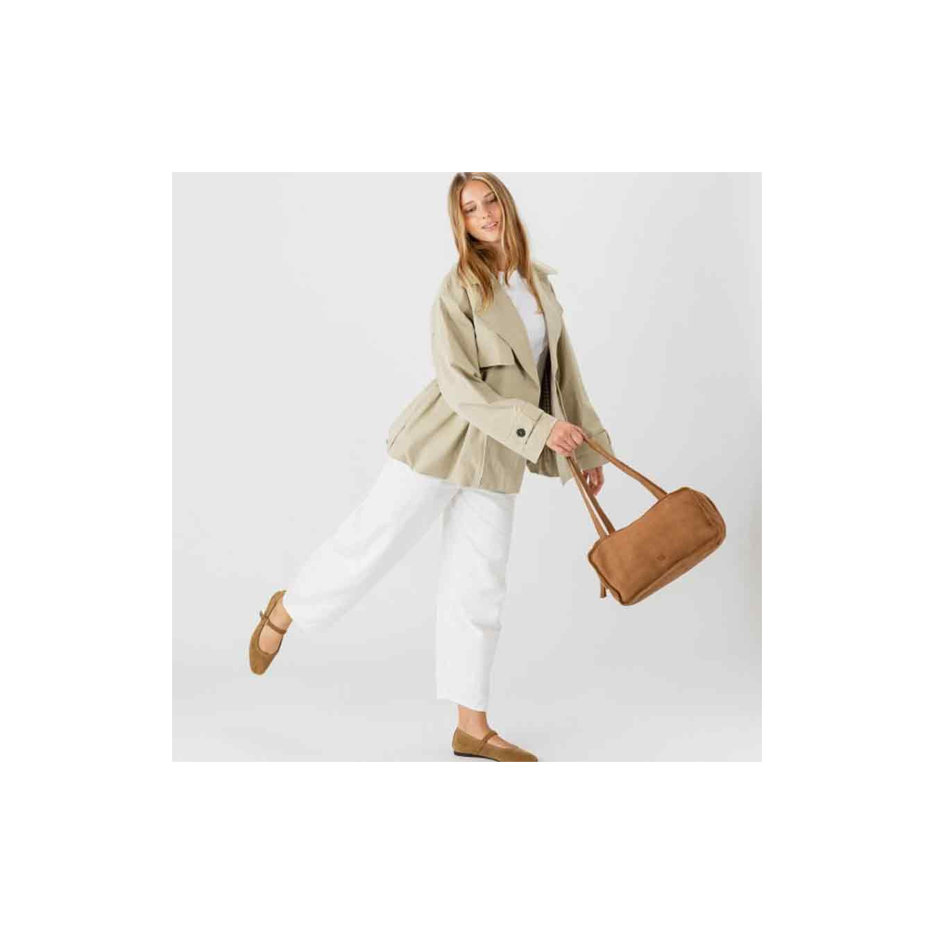 Biba New Blaine Shoulder Bag in Velvet Leather NEL1L