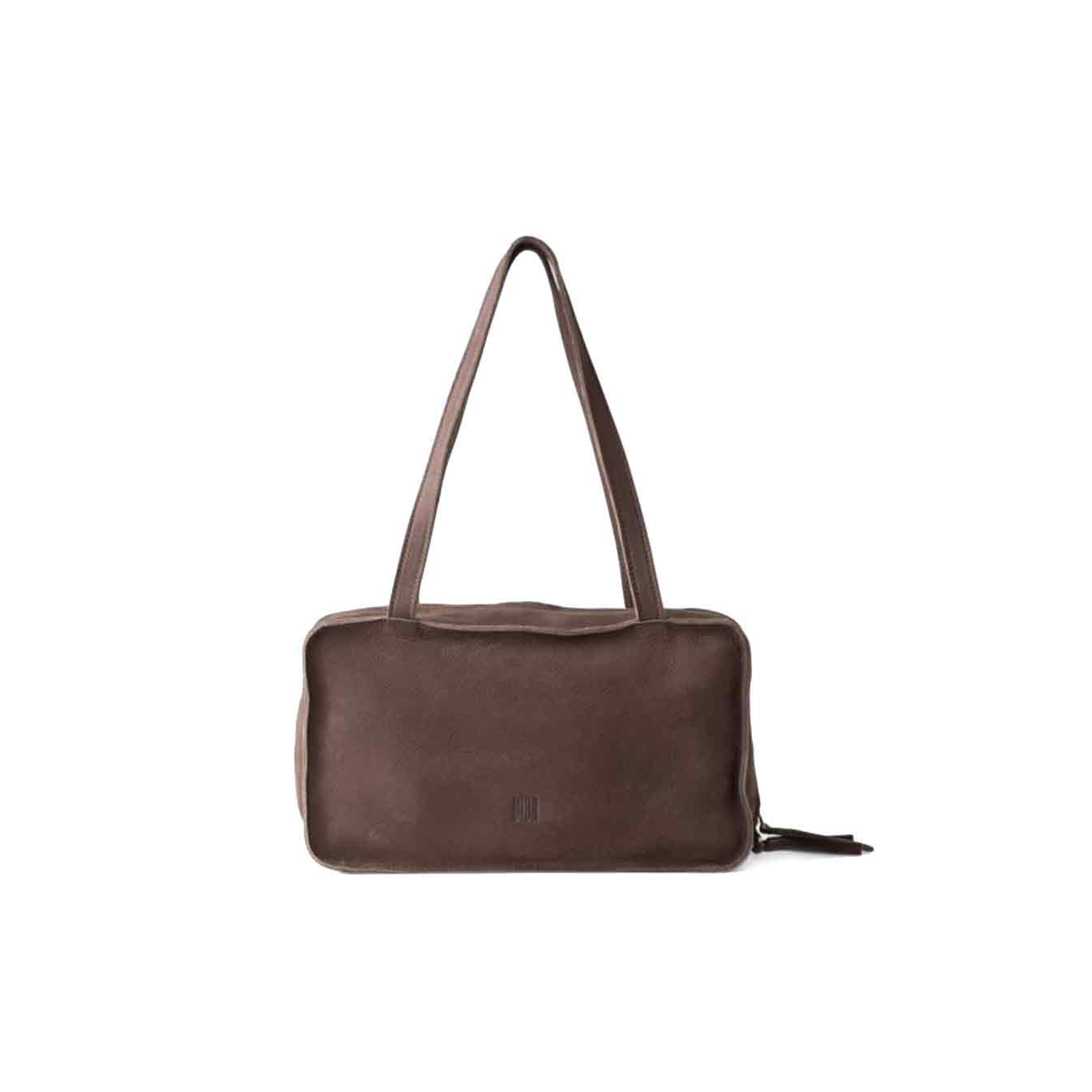 Biba New Blaine Sac Porté Epaule en Cuir Velours NEL1L Marron Oscuro