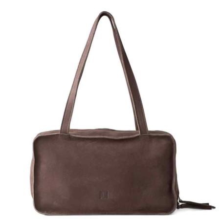 Biba New Blaine Shoulder Bag in Nubuck Leather NEL1L Dark Brown