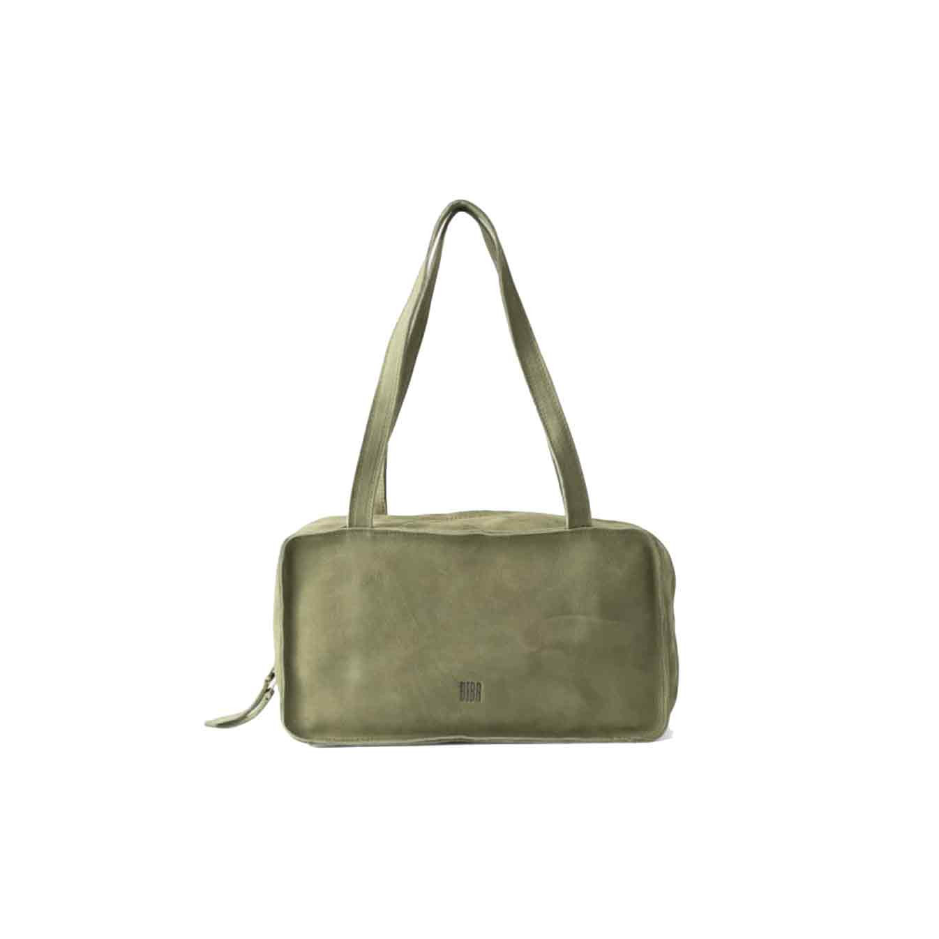 Biba New Blaine Shoulder Bag in Velvet Leather NEL1L Verde