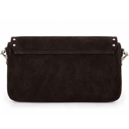 Mila Louise Odile VC Sac Porté Travers En Cuir & Détails Cloutés Brun Dark dos