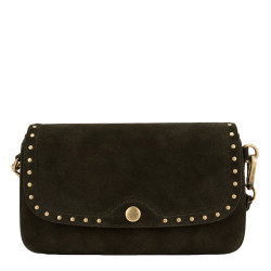 Mila Louise Odile VC Sac Porté Travers En Cuir & Détails Cloutés Kaki