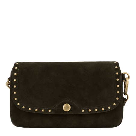 Mila Louise Odile VC Sac Porté Travers En Cuir & Détails Cloutés Kaki