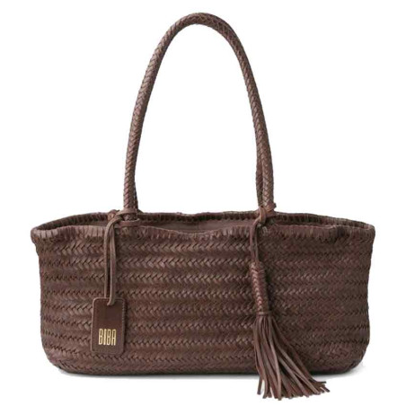 Biba Perkins Woven Leather Tote Bag PER10L Tan