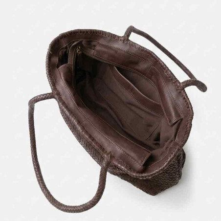 Biba Perkins Woven Leather Tote Bag PER10L Tan