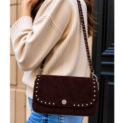 Mila Louise Odile VC Sac Porté Travers En Cuir & Détails Cloutés Rouge