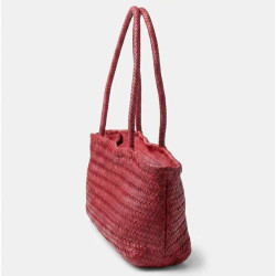 Biba Perkins Woven Leather Tote Bag PER10L Rojo