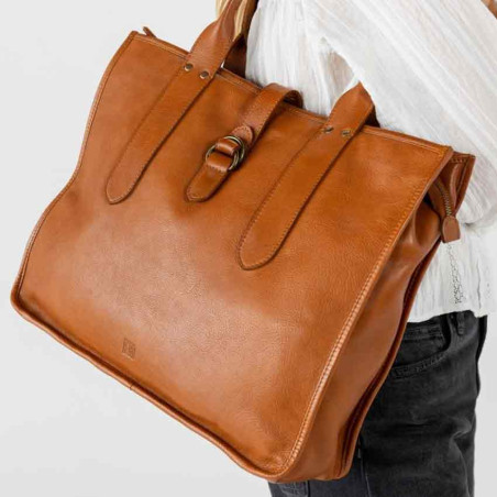Biba Rushville Sac Cabas Tote Cuir RUE1L Cuero details