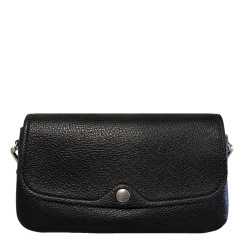 Mila Louise Odile CC Crossbody Bag in Black Grained Leather