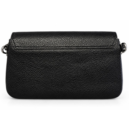 Mila Louise Odile CC Crossbody Bag in Black Grained Leather