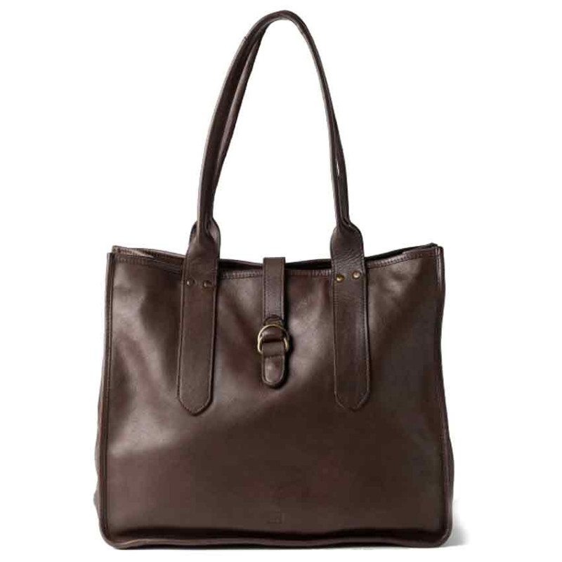 Biba Rushville Tote Bag Leather Dark Brown RUE1L