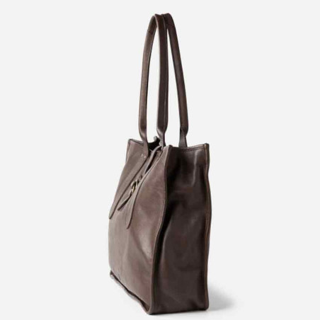 Biba Rushville Sac Cabas Tote Cuir RUE1L Marron Oscuro cote
