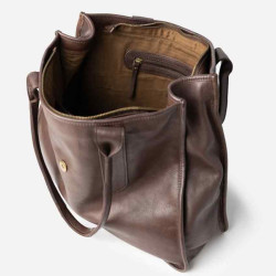 Biba Rushville Sac Cabas Tote Cuir RUE1L Marron Oscuro ouvert
