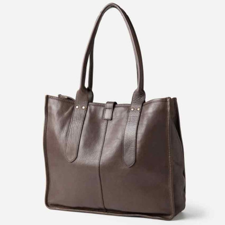 Biba Rushville Tote Bag Leather Dark Brown RUE1L