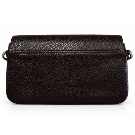 Mila Louise Odile CC Crossbody Bag in Brown Grained Leather
