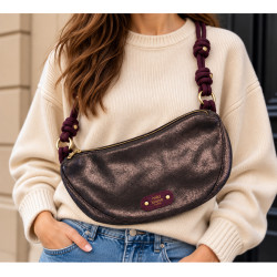 Mila Louise Ove GR Large Banana Bag Shiny Red Dark