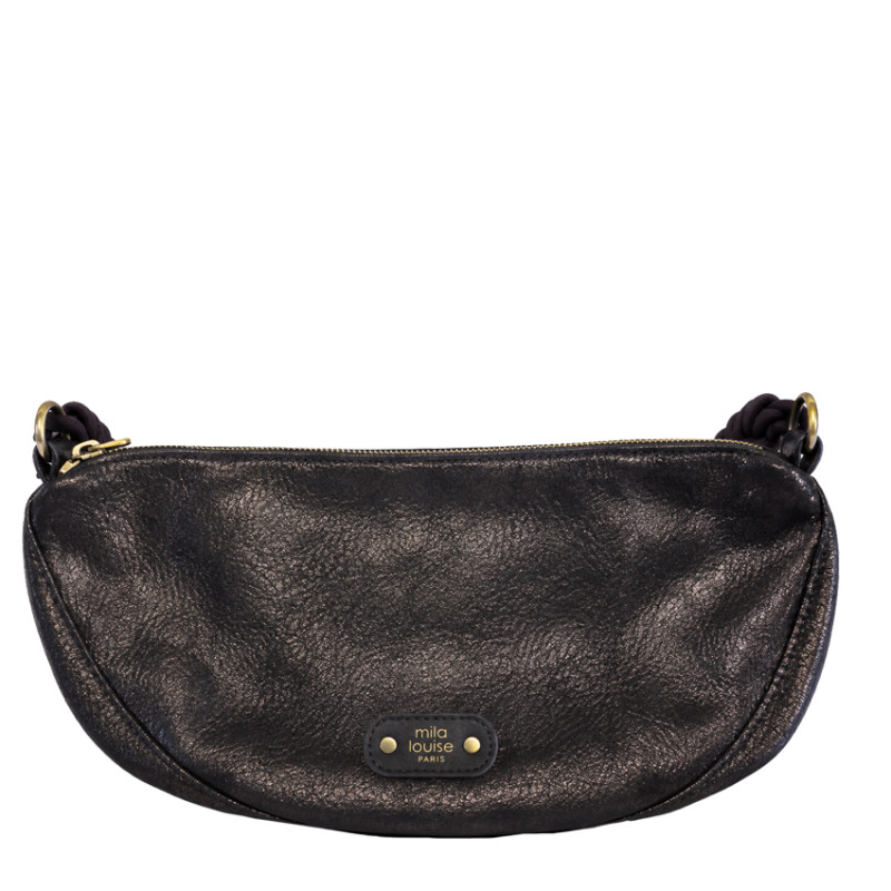 Mila Louise Ove GR Grand Sac Banane Brillant Gris Dark
