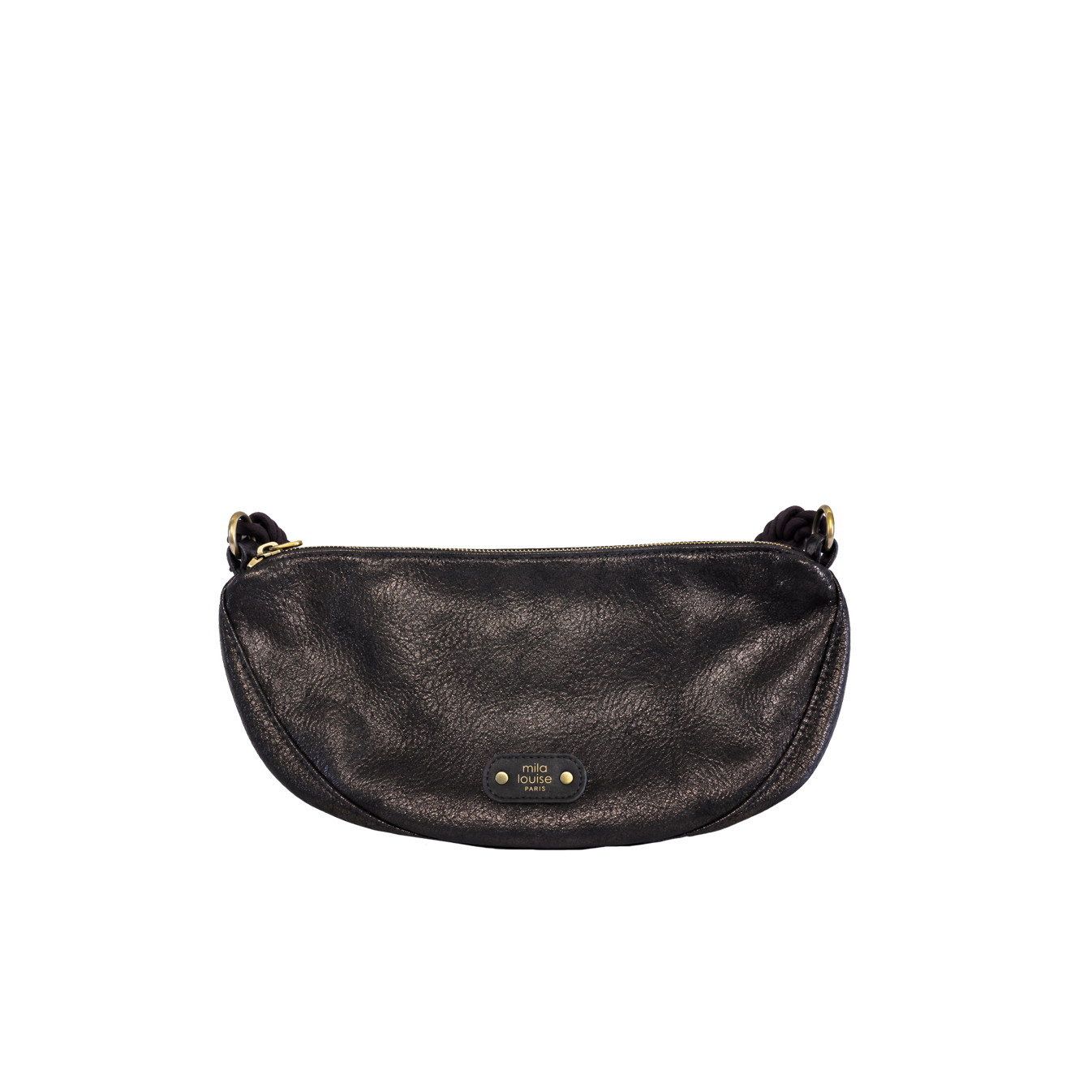 Mila Louise Ove GR Grand Sac Banane Brillant Gris Dark