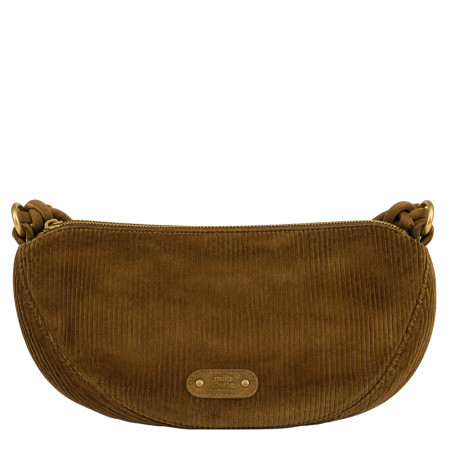 Mila Louise Ove VFR 2 Grand Sac Banane Velours Côtelé Ocre Dark