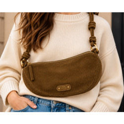 Mila Louise Ove VFR 2 Large Banana Bag Corduroy Ocre Dark