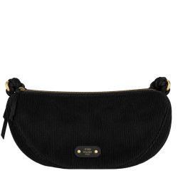Mila Louise Ove VFR 2 Grand Sac Banane Velours Côtelé Noir