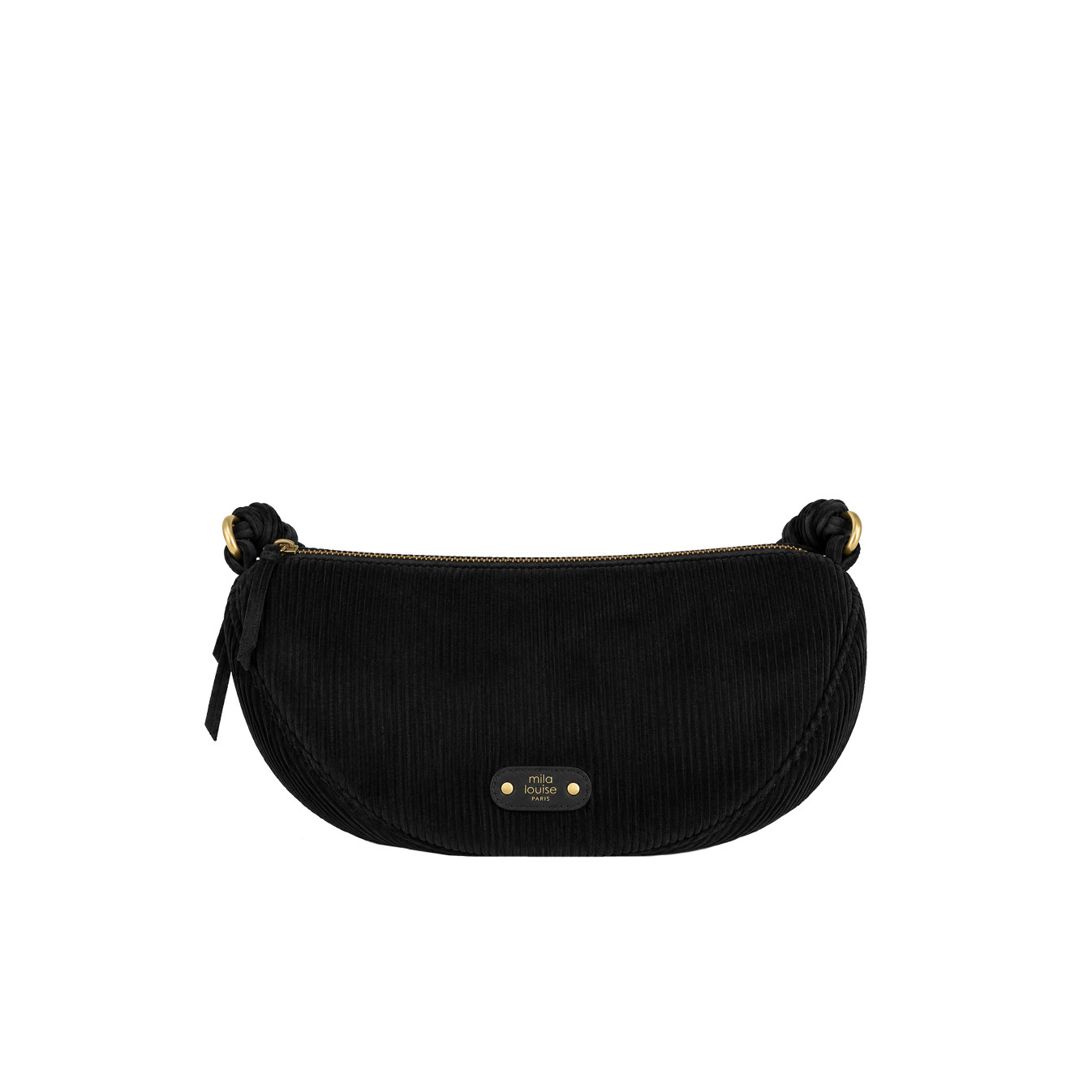 Mila Louise Ove VFR 2 Grand Sac Banane Velours Côtelé Noir