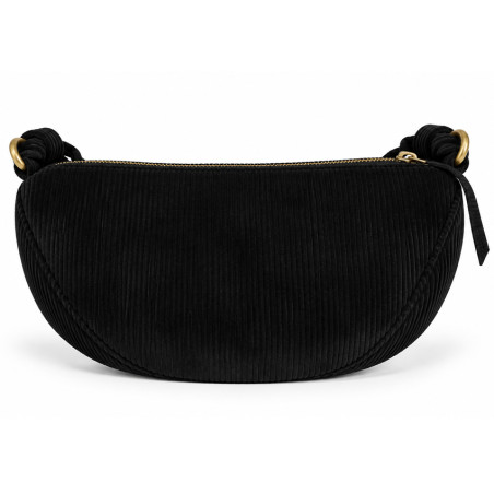 Mila Louise Ove VFR 2 Grand Sac Banane Velours Côtelé Noir dos