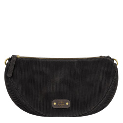 Mila Louise Ove VFR 2 Grand Sac Banane Velours Côtelé Brun Dark