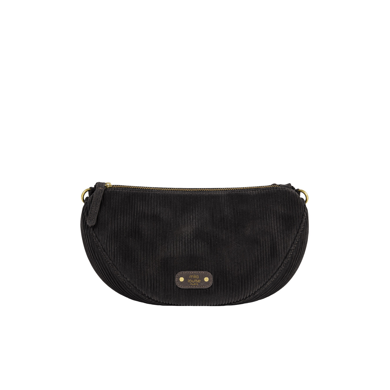 Mila Louise Ove VFR 2 Grand Sac Banane Velours Côtelé Brun Dark