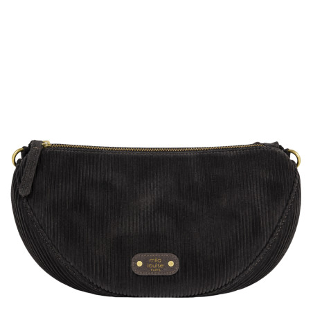 Mila Louise Ove VFR 2 Grand Sac Banane Velours Côtelé Brun Dark