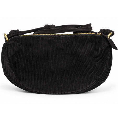 Mila Louise Ove VFR 2 Grand Sac Banane Velours Côtelé Brun Dark dos