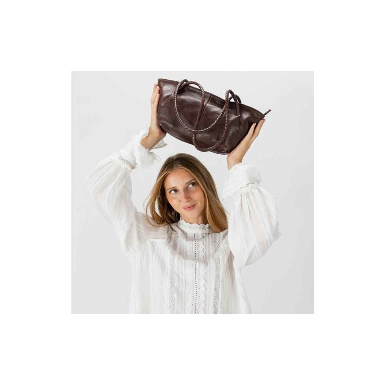 Biba Somerville Petit Cabas Baguette Cuir SOR2L Marron Oscuro