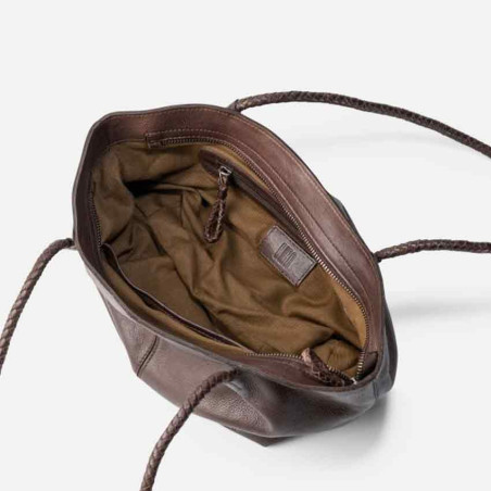 Biba Somerville Petit Cabas Baguette Cuir SOR2L Marron Oscuro ouvert