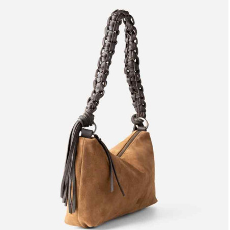 Biba Valmy Shoulder Bag Leather VAY2L Tobacco Brown