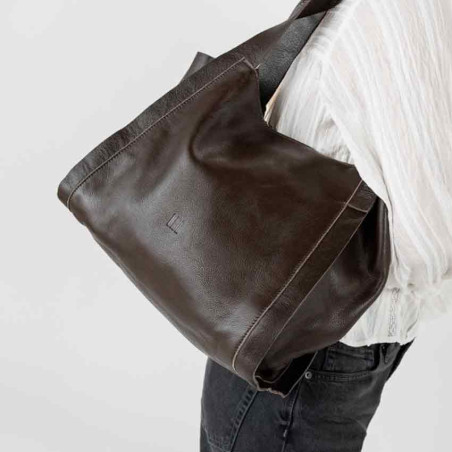 Biba Vienna Sac Cabas VIE2L Marron Os porté épaule
