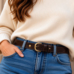 Mila Louise Pallas X Ceinture Cuir Brun