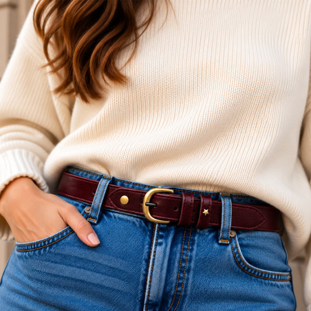 Mila Louise Pallas X Leather Belt Red