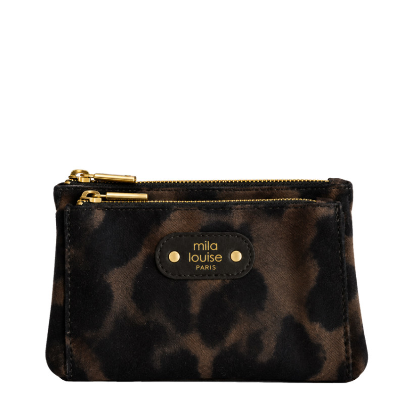 Mila Louise Paloma LP3 Leopard Kaki Dark Coin Purse